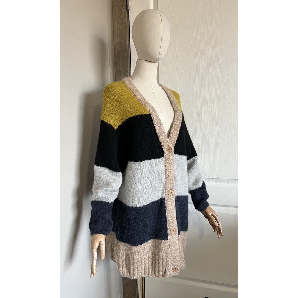 COS Size Small Women’s Alpaca Wool Blend Stripe Oversized Cardigan Sweater - Picture 5 of 16